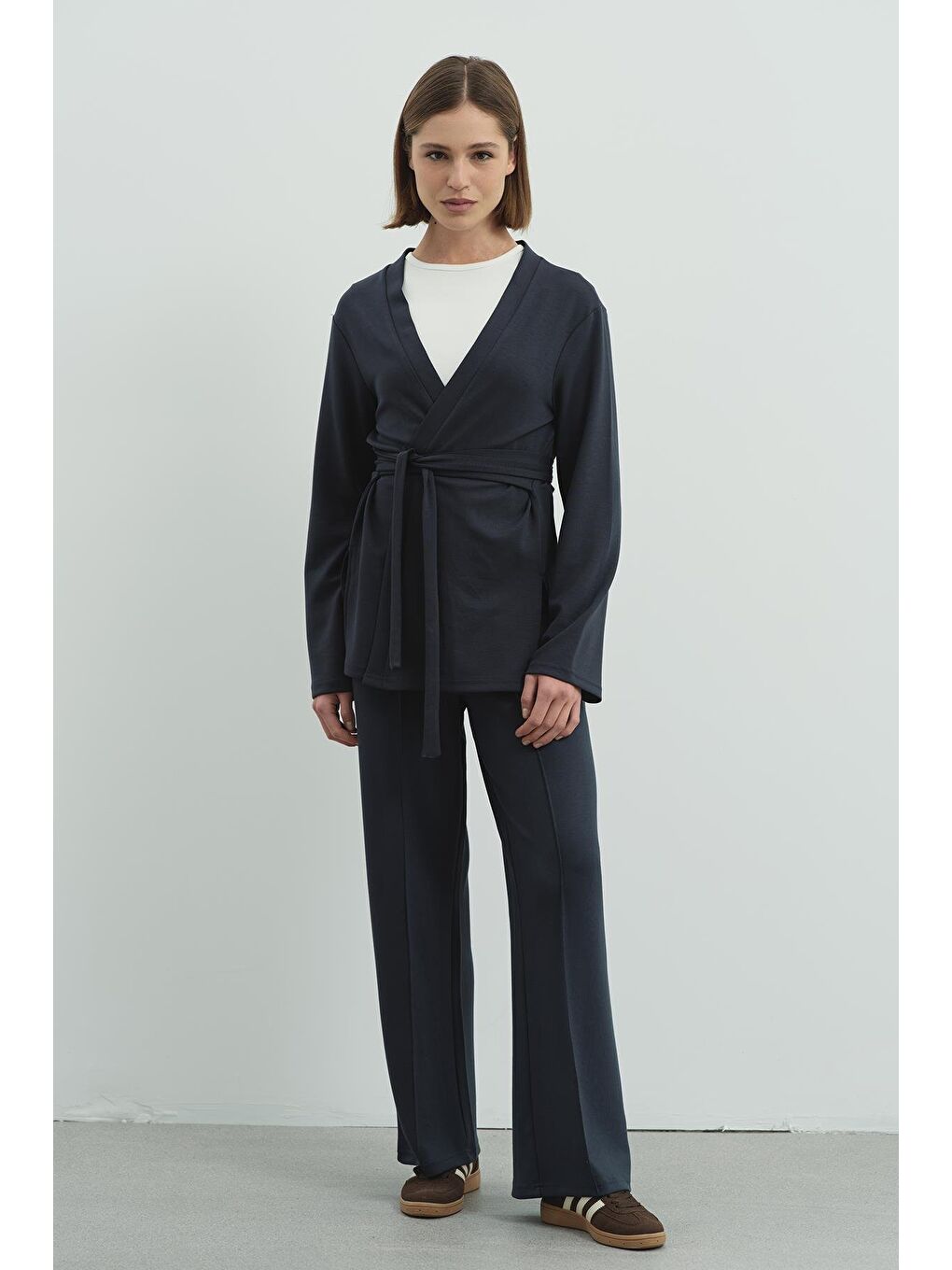 Gri Pure Touch Nervür Dikişli Pantolon Cc7003 Füme-3