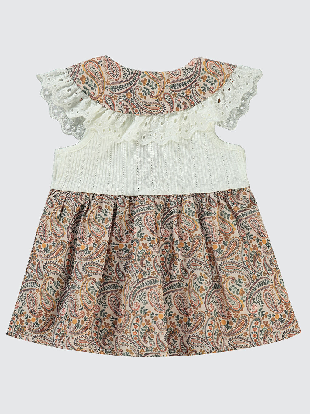 Kahverengi Baby Kız Bebek Elbise 6-18 Ay Hardal-1