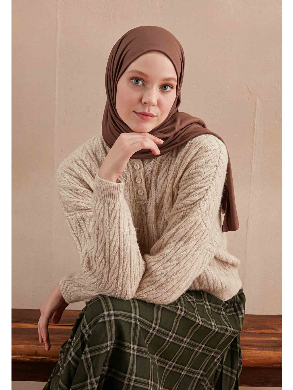 Kahverengi Penye Şal Acı Kahve-1