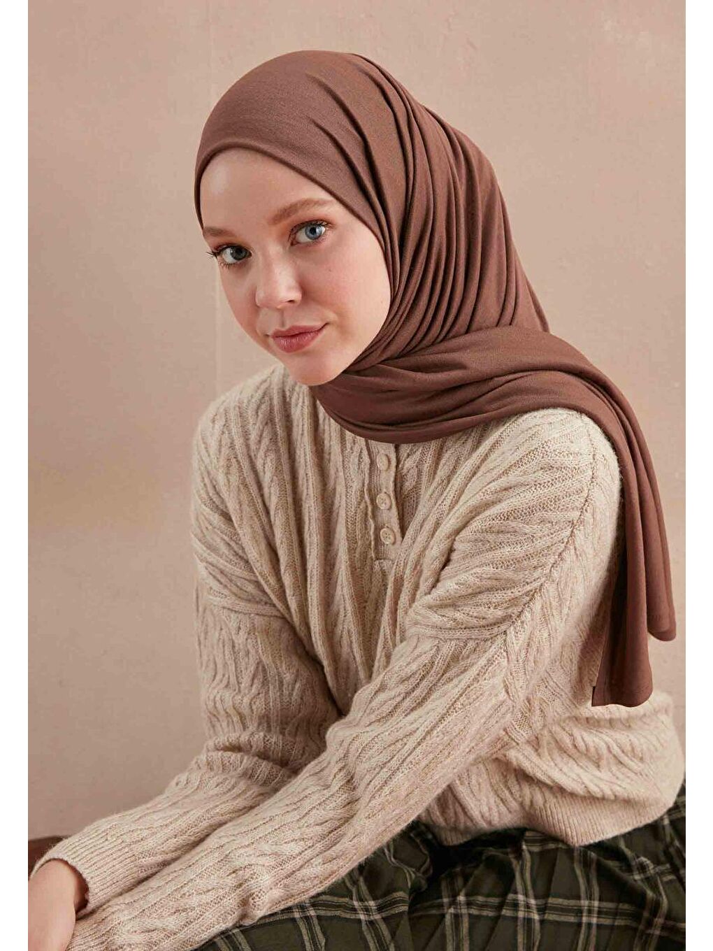 Kahverengi Penye Şal Acı Kahve-3