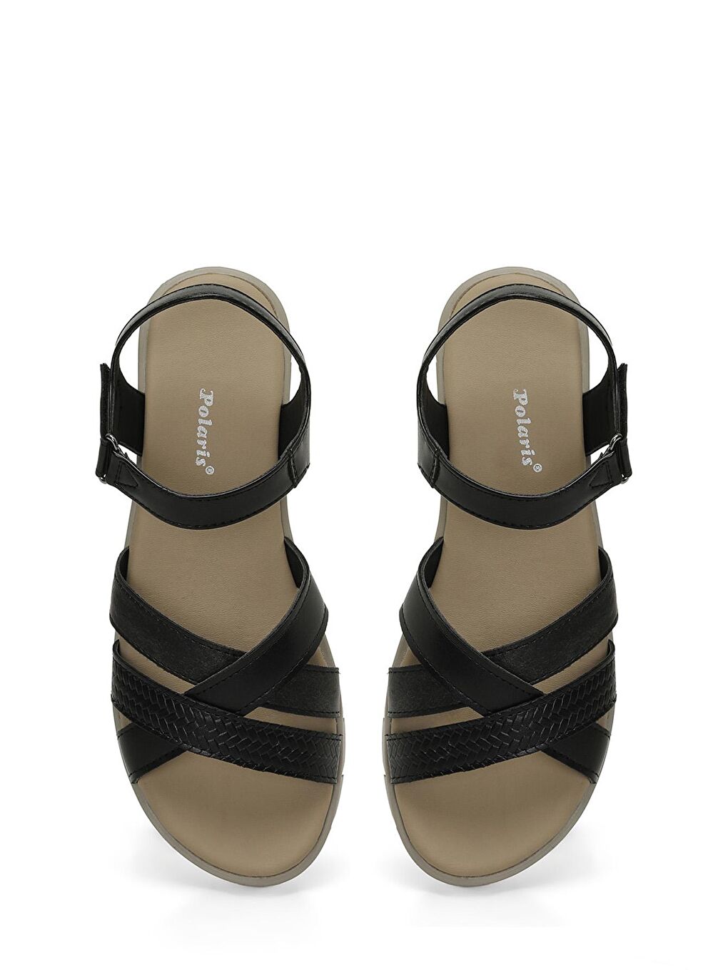 323696.Z 4FX Siyah Kadın Dolgu Topuk Sandalet-3