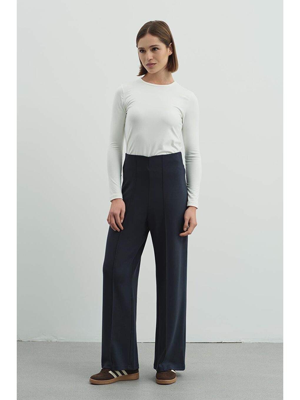 Gri Pure Touch Nervür Dikişli Pantolon Cc7003 Füme-9