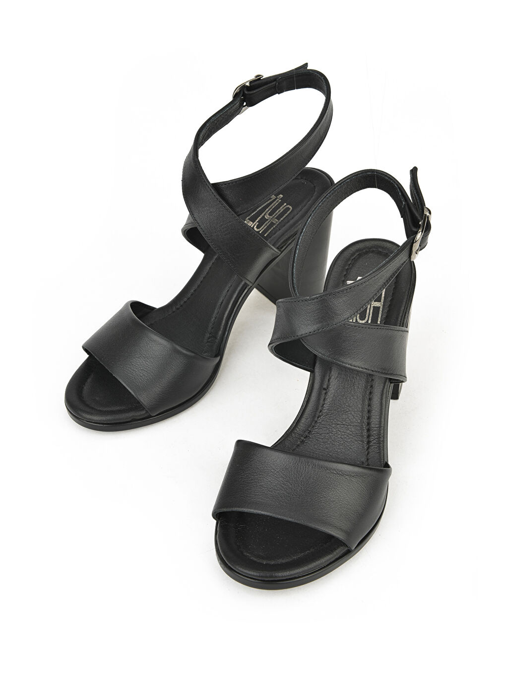 Kadın Hakiki Deri Topuklu Sandalet 1511020Z1708 Siyah