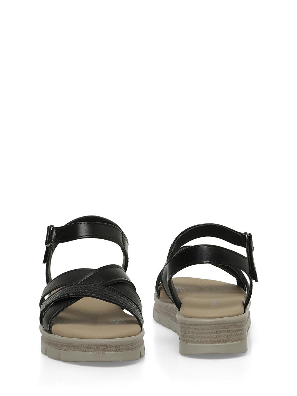 323696.Z 4FX Siyah Kadın Dolgu Topuk Sandalet-4