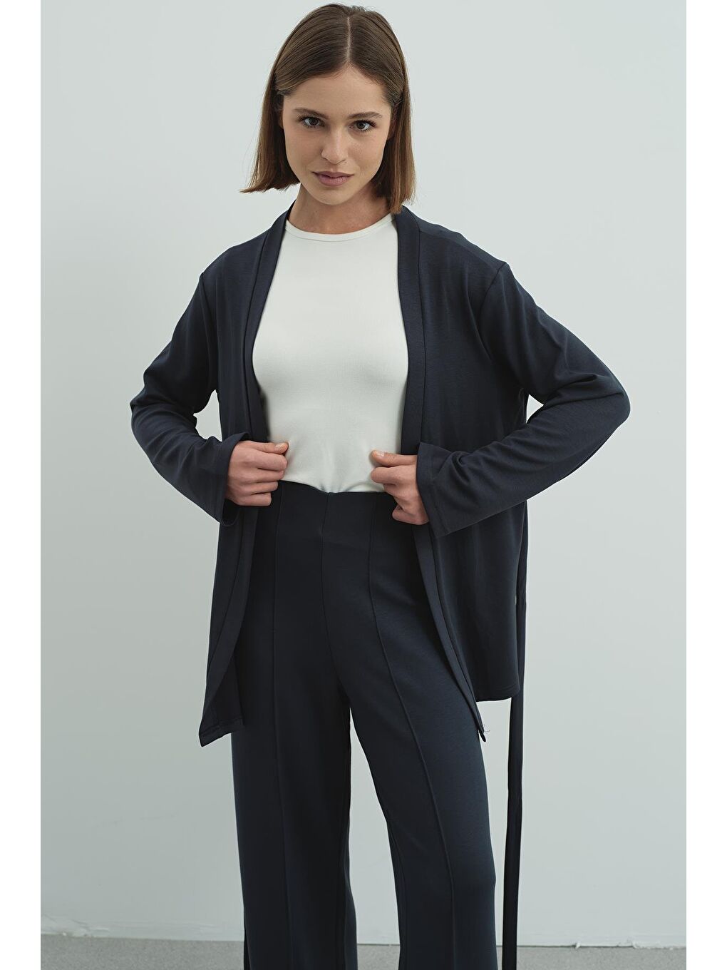 Gri Pure Touch Nervür Dikişli Pantolon Cc7003 Füme-10