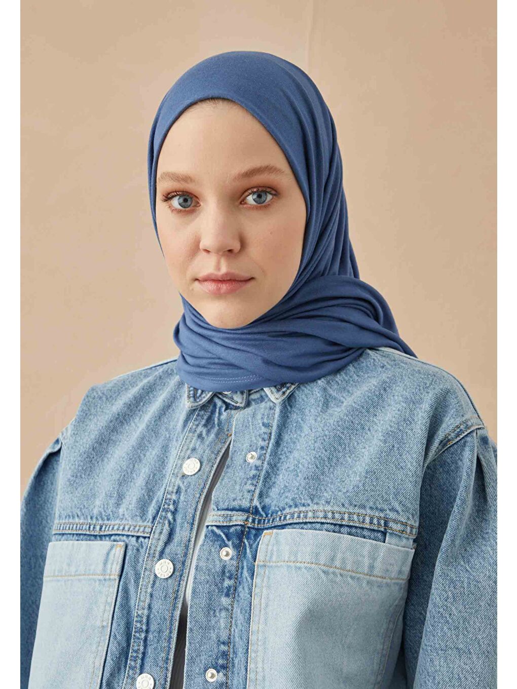 Penye Şal Jean Mavi