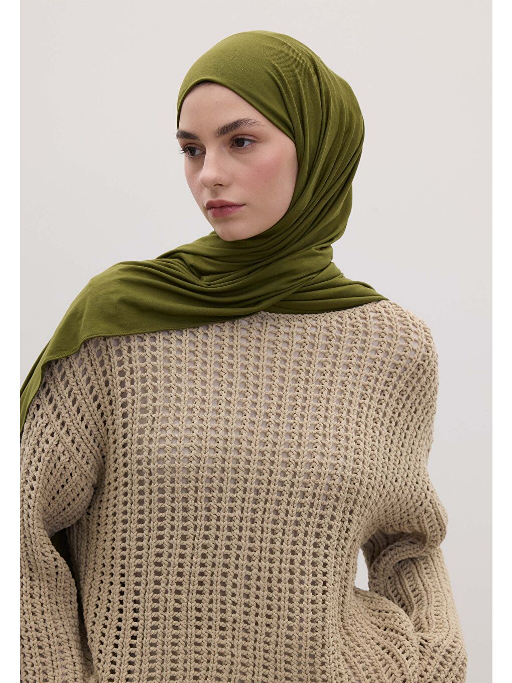 Bambu Penye Şal Yosun Yeşili