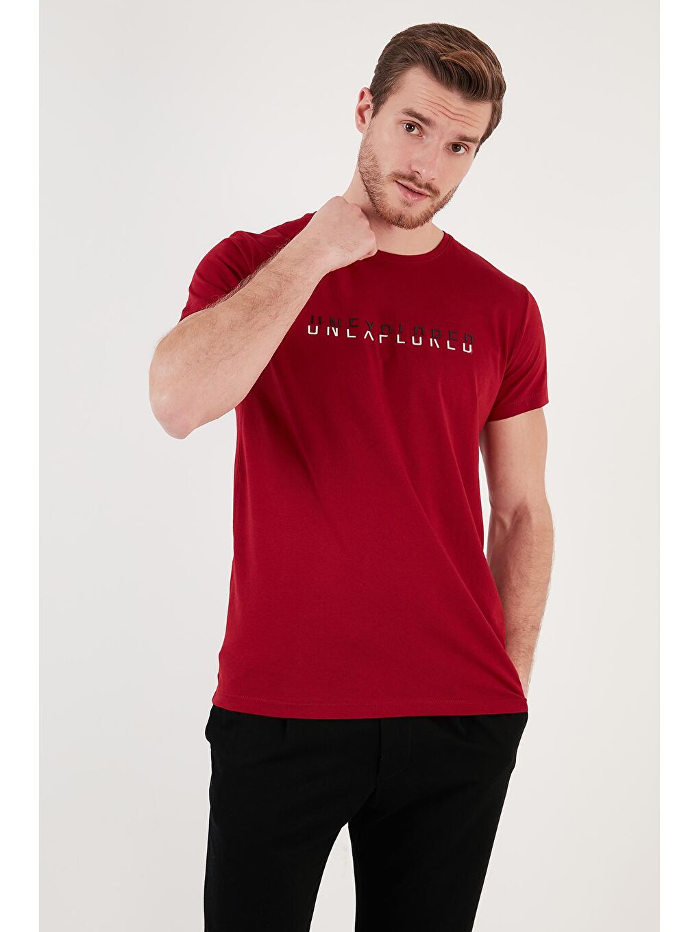 Buratti Kırmızı Bisiklet Yaka % 100 Pamuklu Slim Fit T Shirt 541UNEXPLORED24 - 2