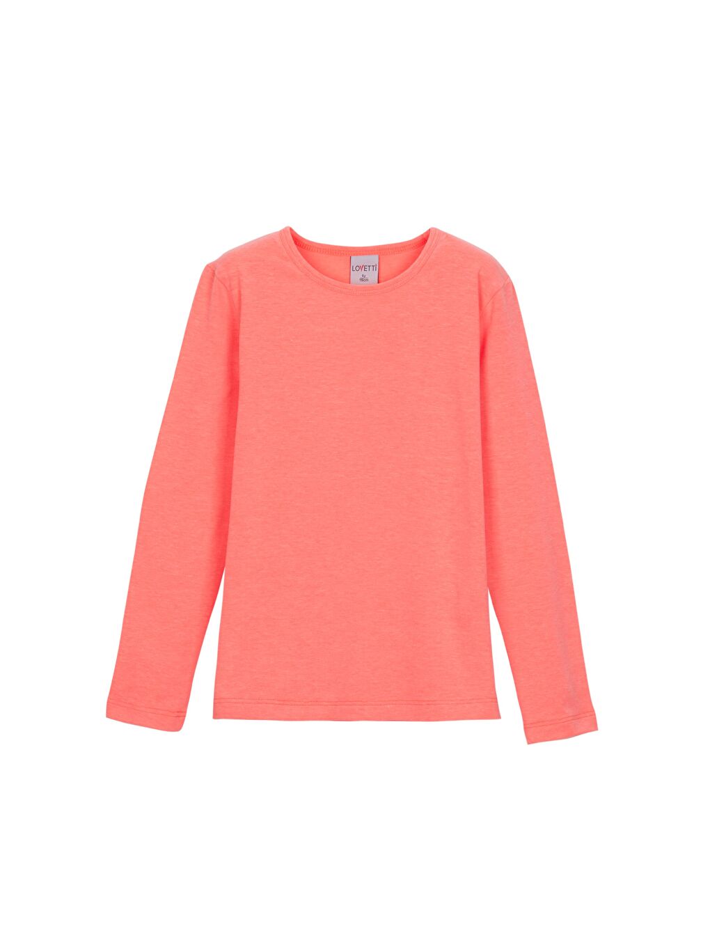 Fosfor Turuncu Kız Çocuk Düz Basic Elastanlı Uzun Kollu Tişört