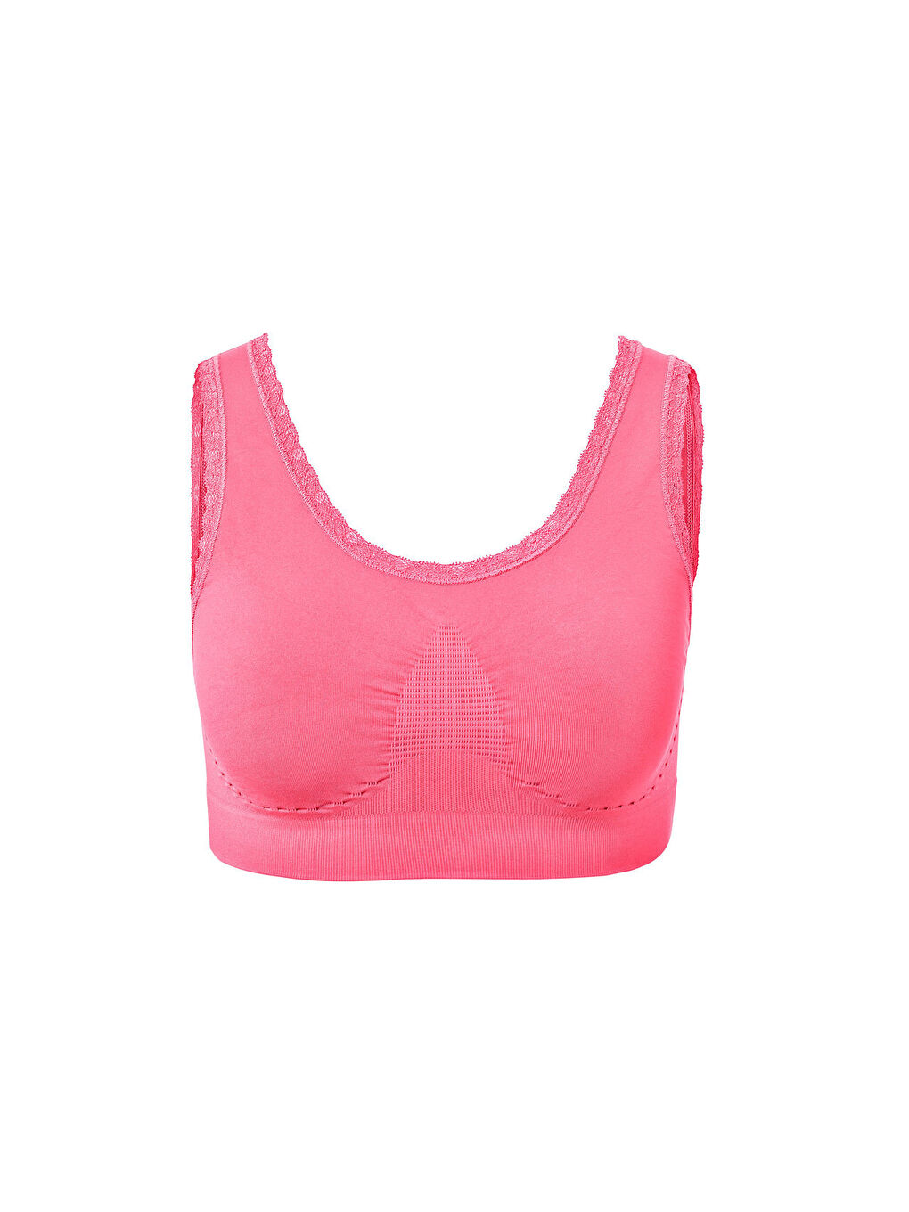 Kadın Crop Üst, Dikişsiz, Pembe