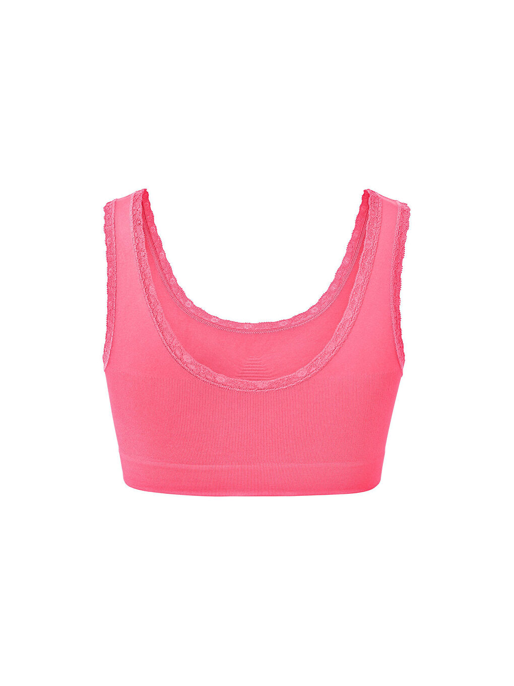 Kadın Crop Üst, Dikişsiz, Pembe-1