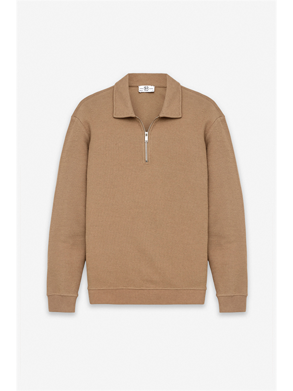 Kahverengi Kiremit Regular Düz Yarım Balıkçı Yaka Sweatshirt-7