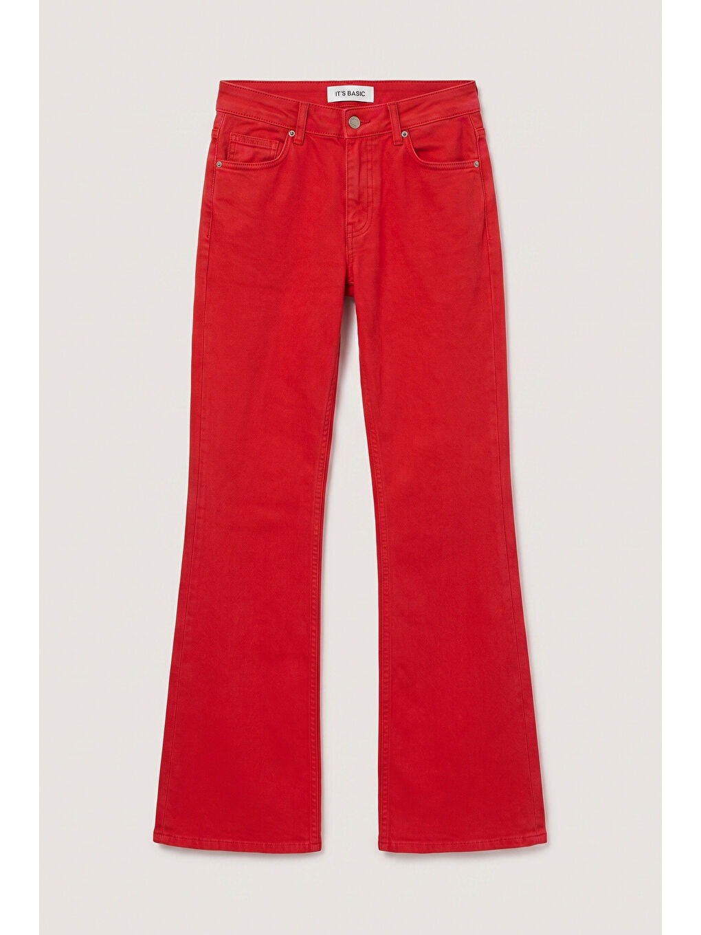 Kadın Kırmızı 6s6-19 Mid Rise Flare Fit Denim Jean-2