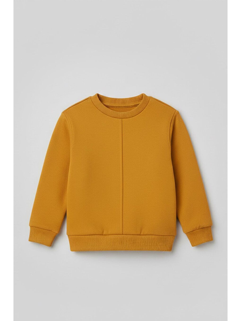 Sarı Unisex Çocuk Dikiş Detaylı 3 İplik Hardal Sweatshirt 8-9 Yaş-2