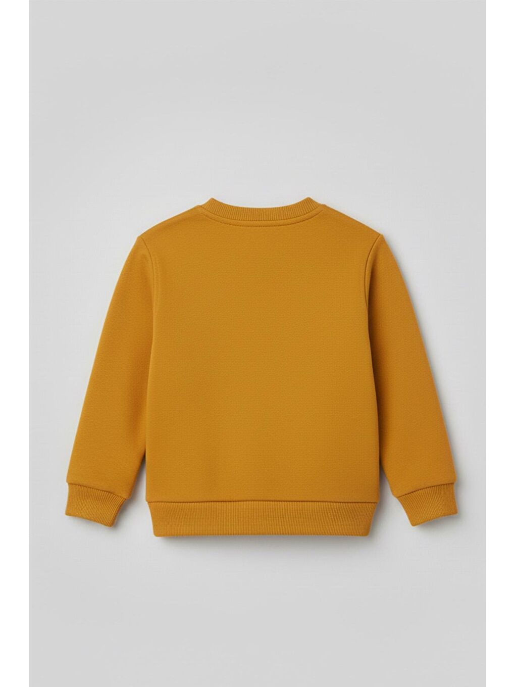 Sarı Unisex Çocuk Dikiş Detaylı 3 İplik Hardal Sweatshirt 8-9 Yaş-3