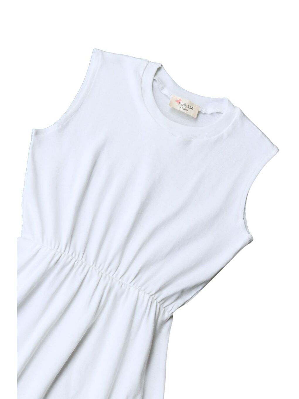 Beyaz Kız Çocuk Krem Elbise Lila Toka Takım-5