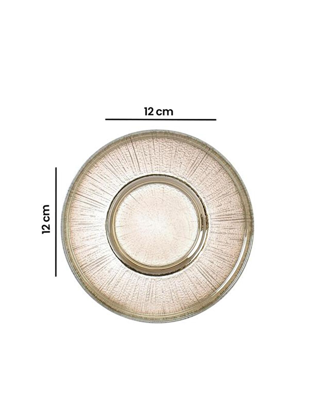 Gri 14304 Çizgili Füme Lüsterli Çay Tabağı - 12 cm-1