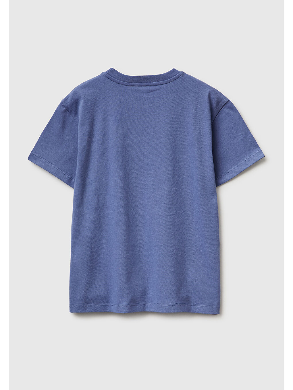 Turkuaz Erkek Çocuk Havacı Mavi Önü Logo Baskılı Bisiklet Yaka T-Shirt-1