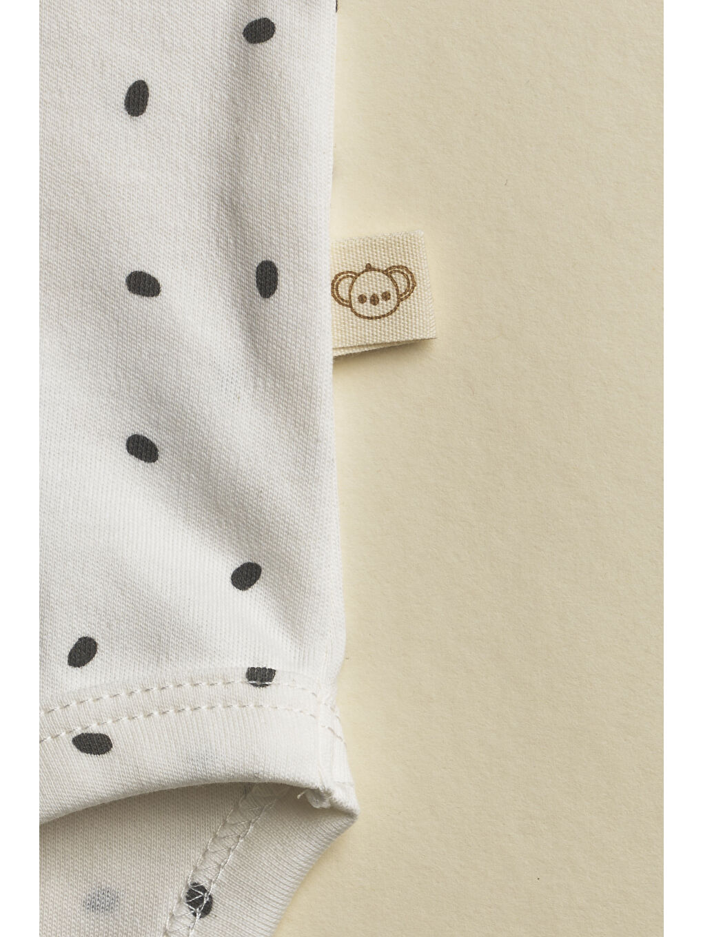 Ekru Penguen Nakışlı Uzun Kollu Çıtçıtlı Bebek Body-3