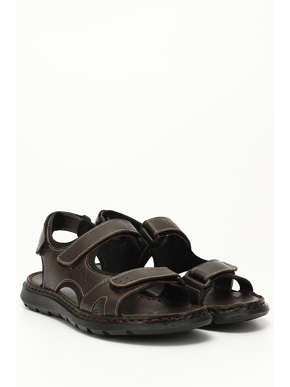 Kahverengi TÜTÜN KAHVE  Hakiki Deri Erkek Sandalet 42434-1