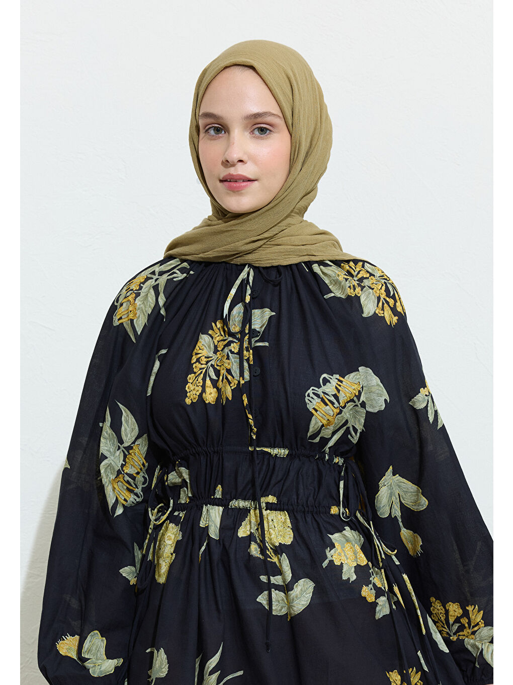 Yeşil PAMUKLU KETEN ŞAL BAKLAVA-1