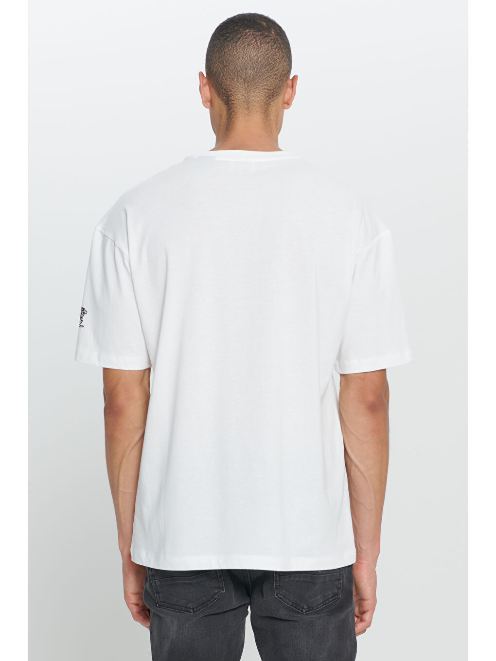 Erkek Beyaz The Godfather Lisanslı Loose Fit Bol Kesim %100 Pamuk Bisiklet Yaka Baskılı Tişört-5