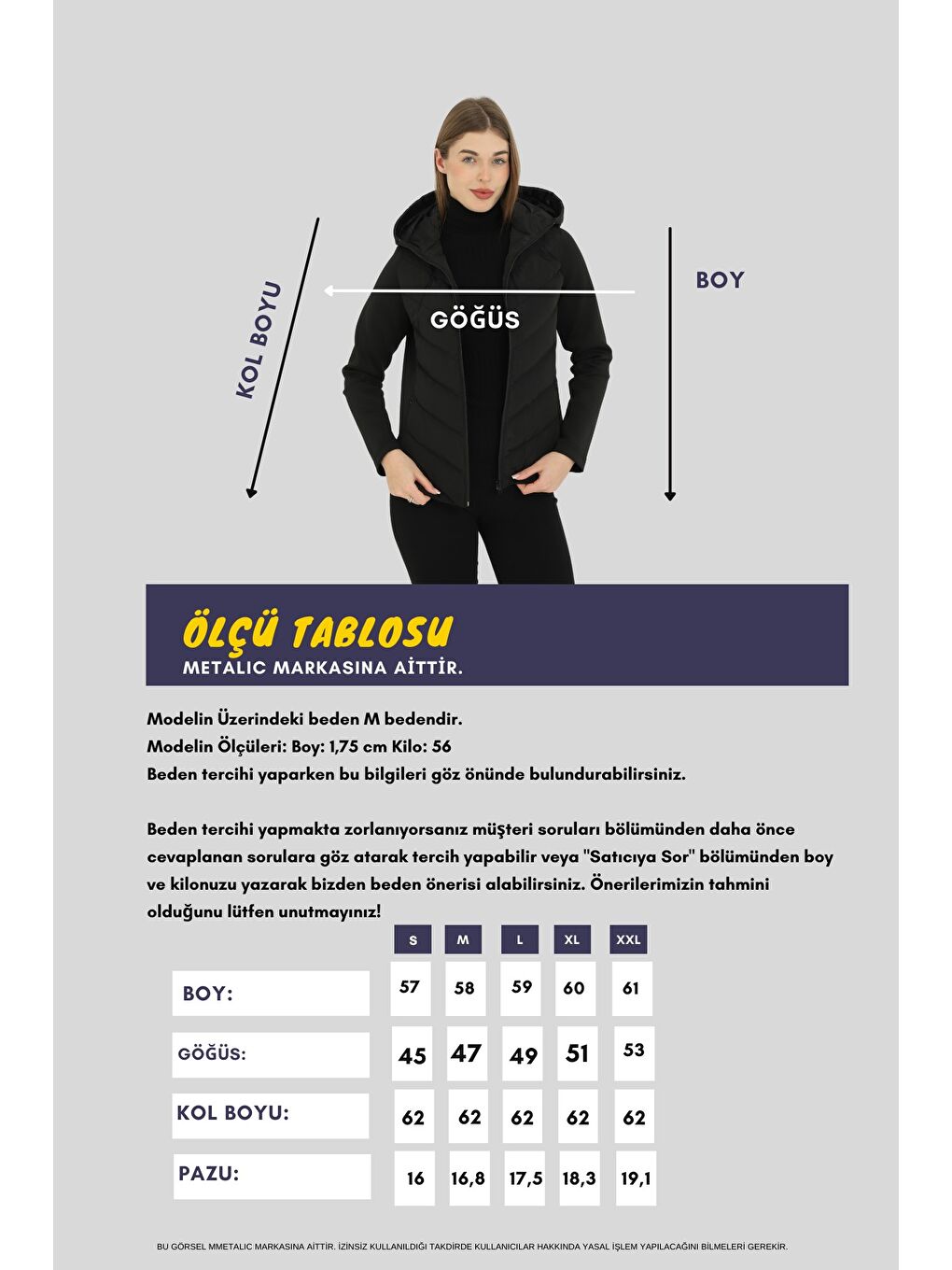 Kadın Siyah Kapüşonlu Cepli Rahat Termal Kontrast Şişme Mont-7