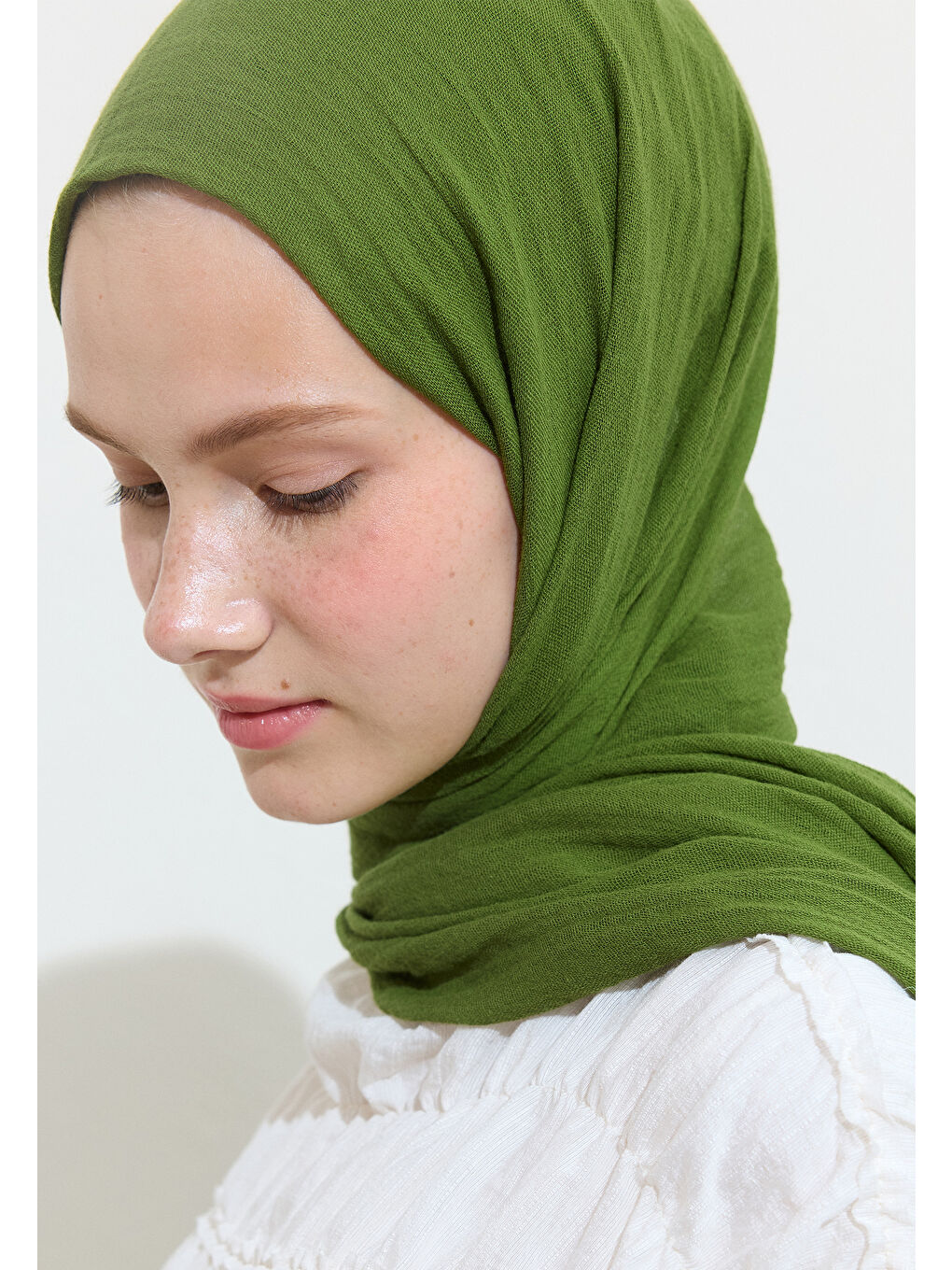 Yeşil PAMUKLU KETEN ŞAL AVOCADO TOAST-4