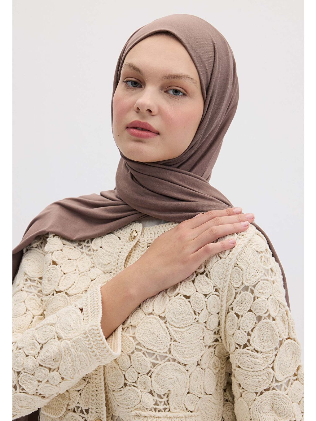 Gri Bambu Penye Şal Kil-1