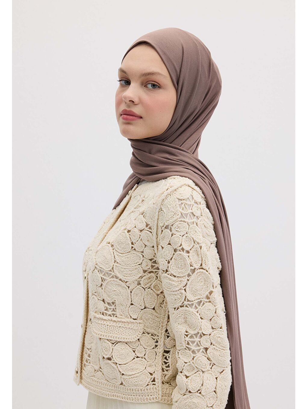 Gri Bambu Penye Şal Kil-2