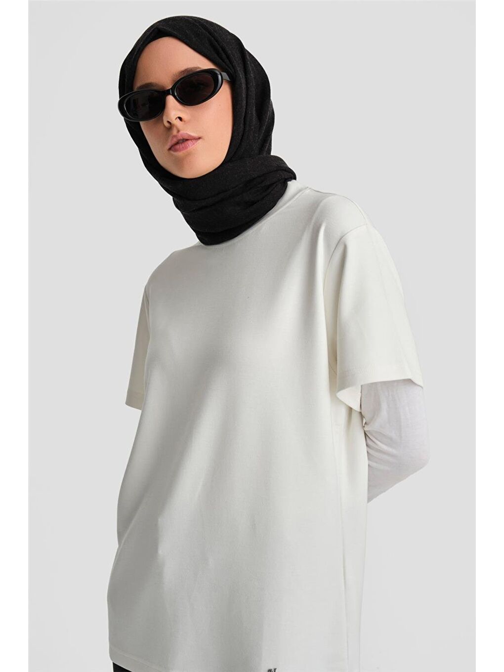 Beyaz Tişört Ortd9033 Ekru-2