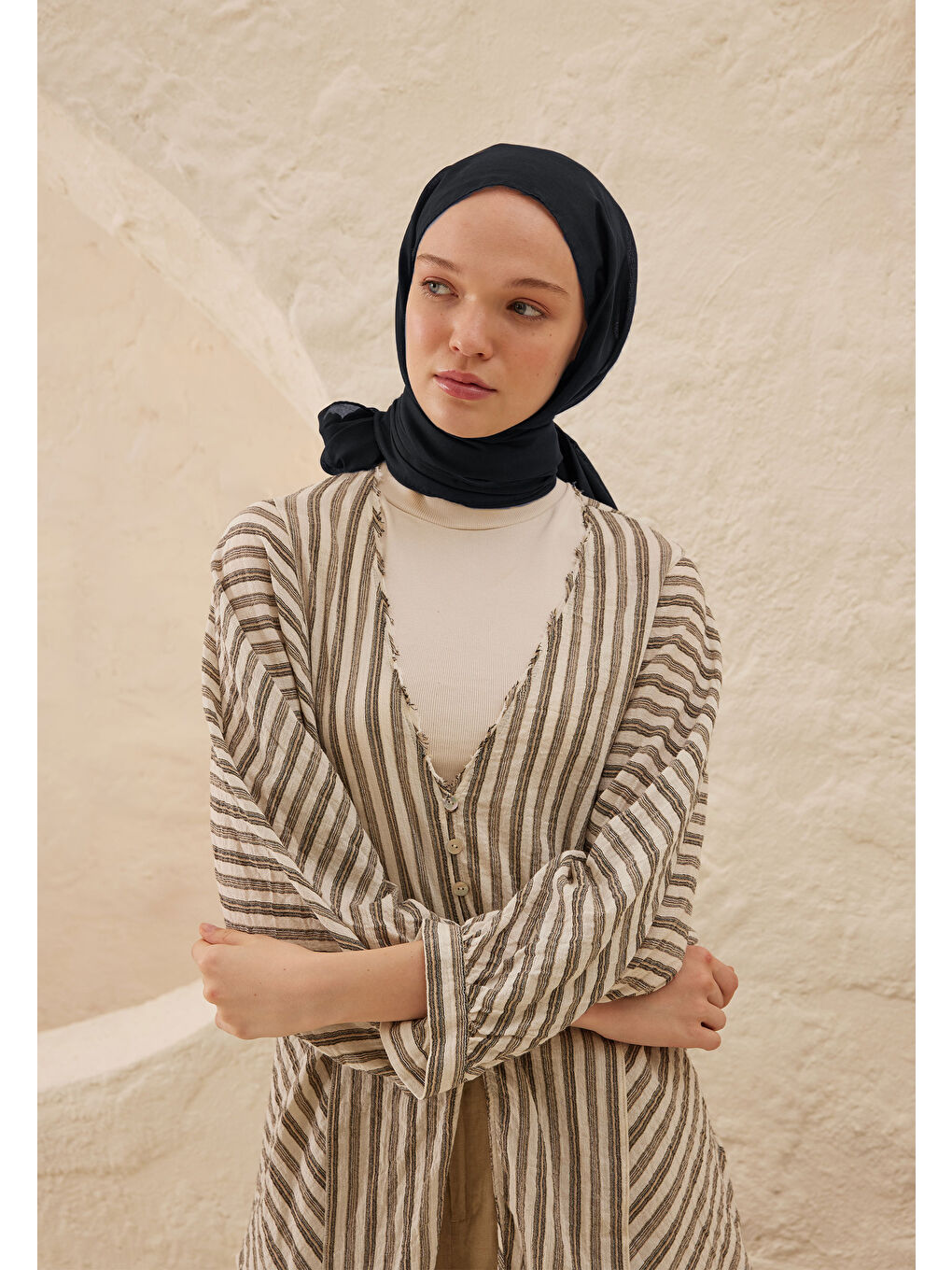 Lacivert İnce Pamuk Vual Şal Koyu Lacıvert-2