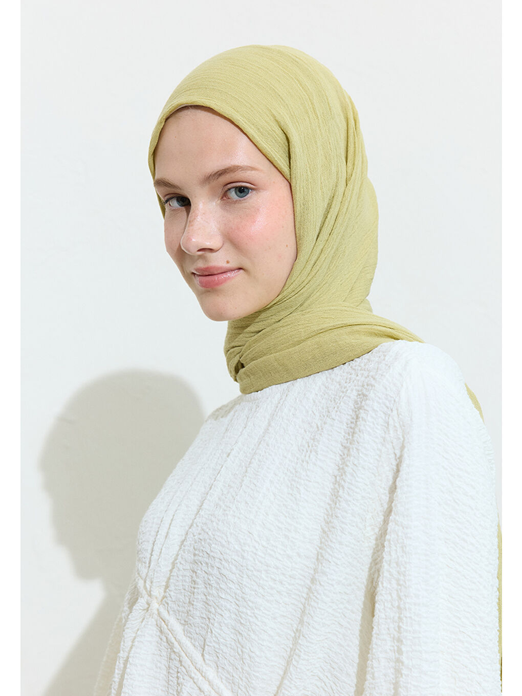 Haki PAMUKLU KETEN ŞAL BANANA BREAD-2