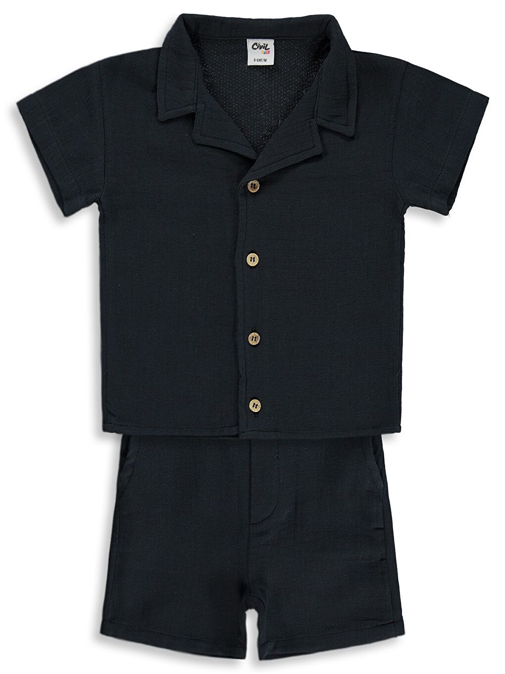 Antrasit Baby Müslin 6-18 Ay Takım - Gri 6-9 Ay