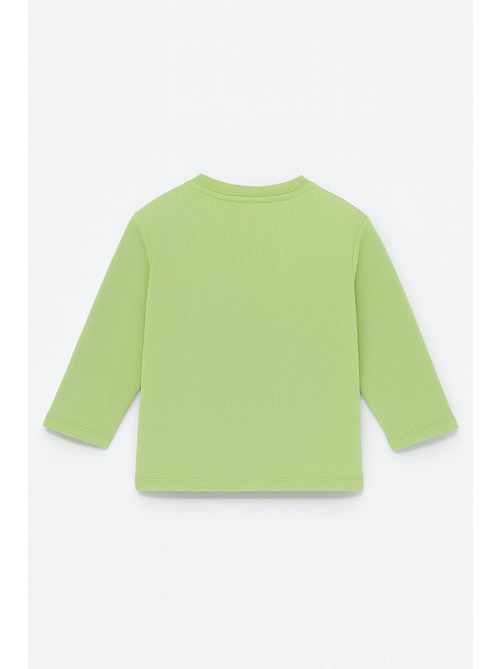 Yeşil Unisex Çocuk Happiness Nakışlı Cepli Fitilli Kaşkorse Tişört-1