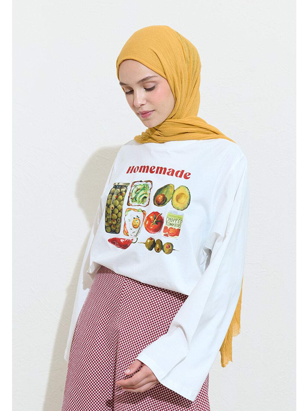 Sarı PAMUKLU KETEN ŞAL HONEYCOMB