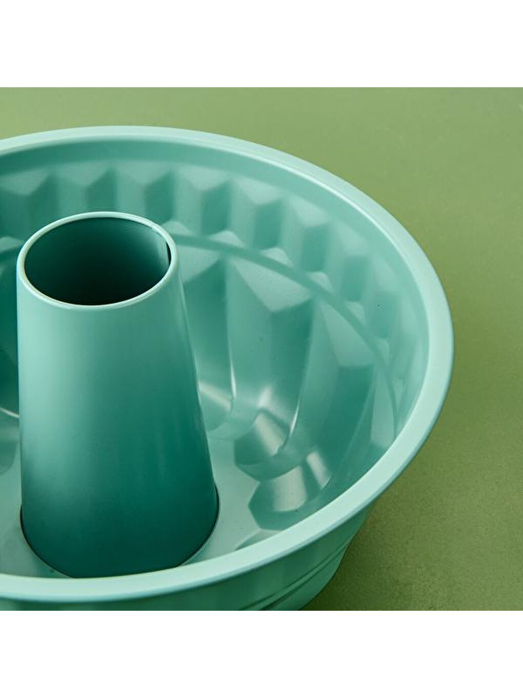 Borulu Yapışmayan Kek Kalıbı - Turkuaz - 25x10 cm-2