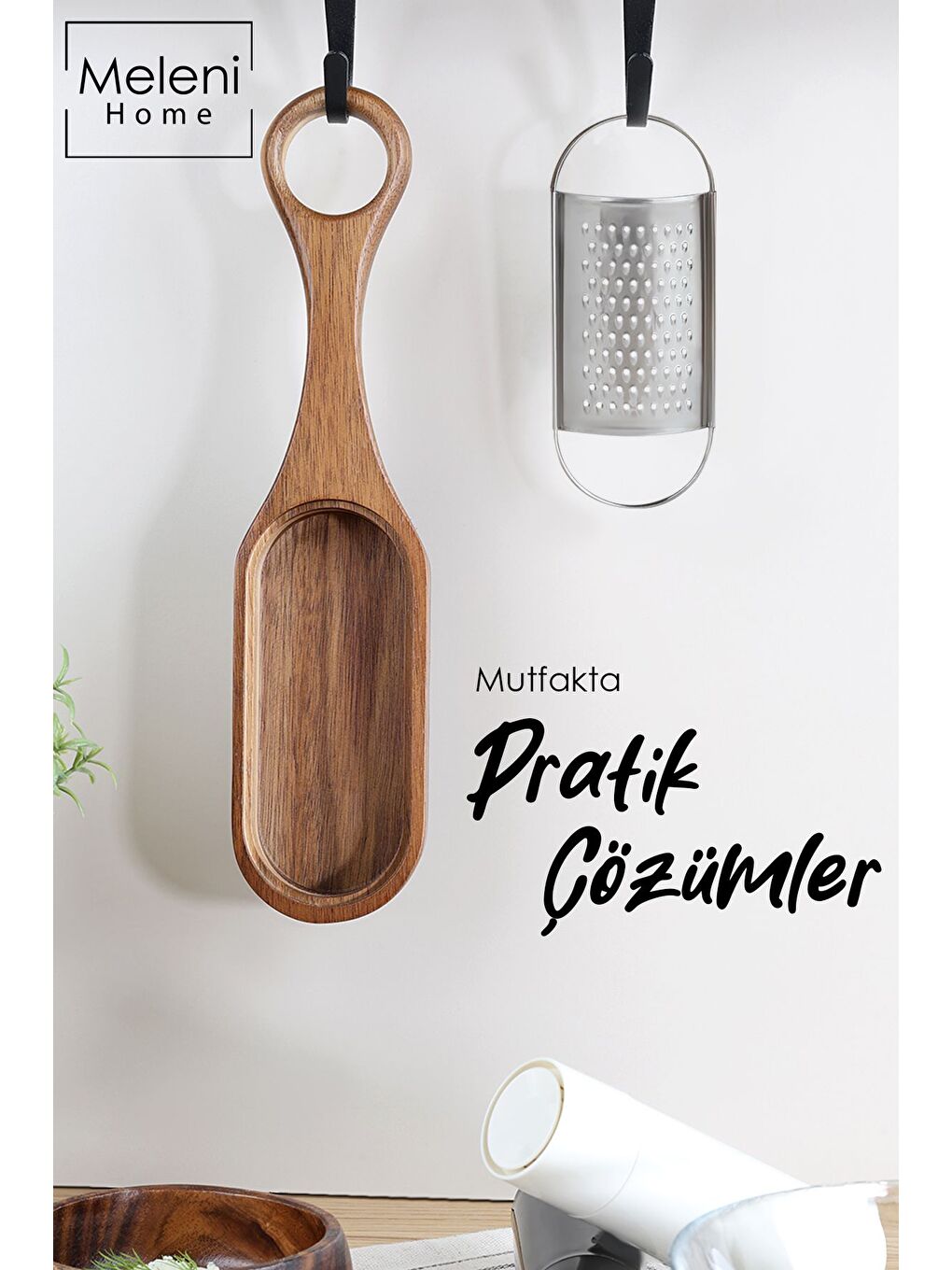 Kahverengi Akasya Saplı Hazneli Rende Peynir Limon Zencefil Sarımsak Rendesi El Rendesi-4