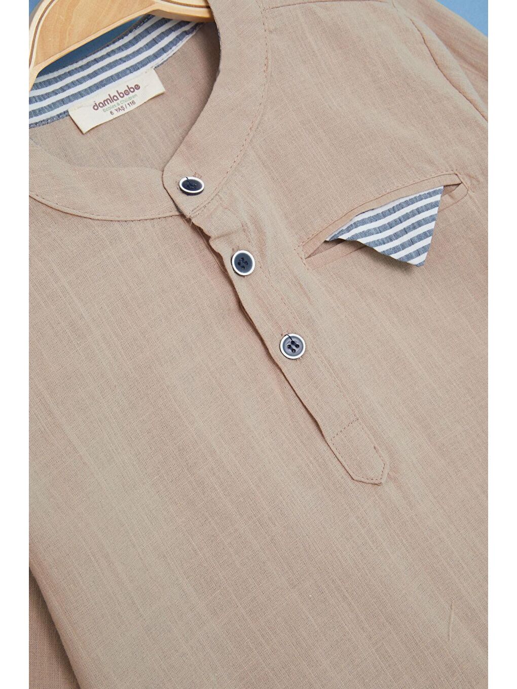 Ekru Erkek Çocuk Krem Gömlek ve Pantolonlu 2'li Takım 15128-2