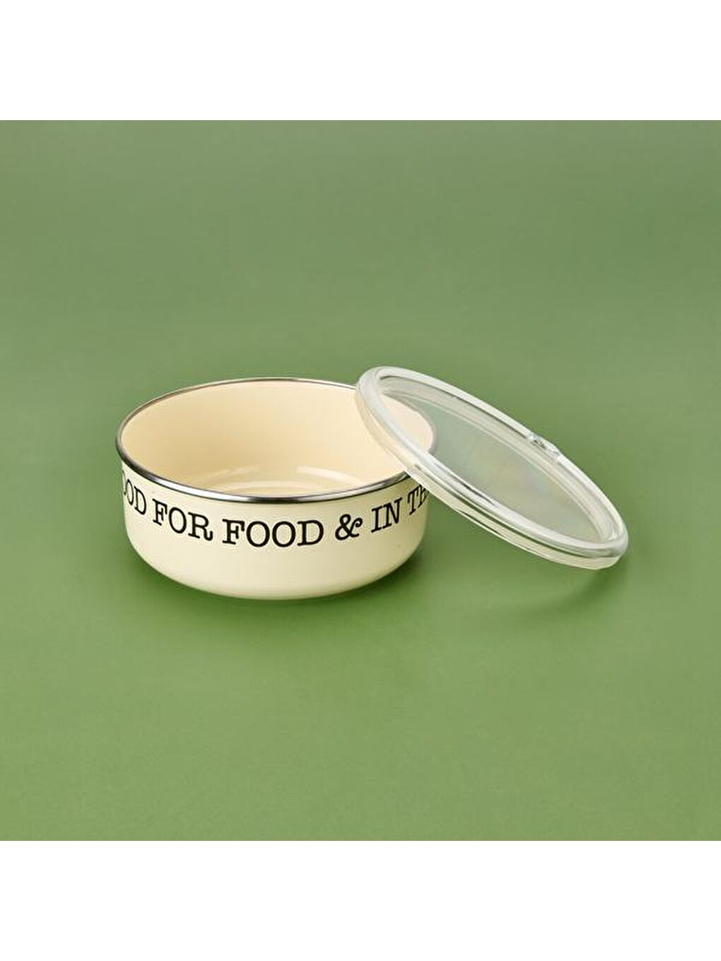 Ekru 3'lü Emaye Saklama Kabı - Krem-1