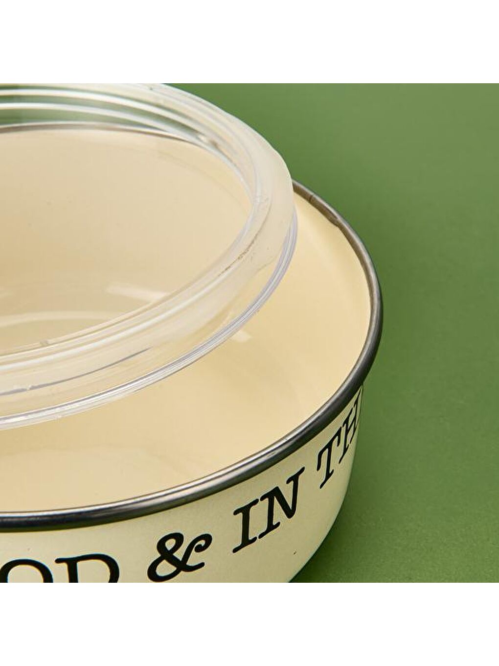 Ekru 3'lü Emaye Saklama Kabı - Krem-2