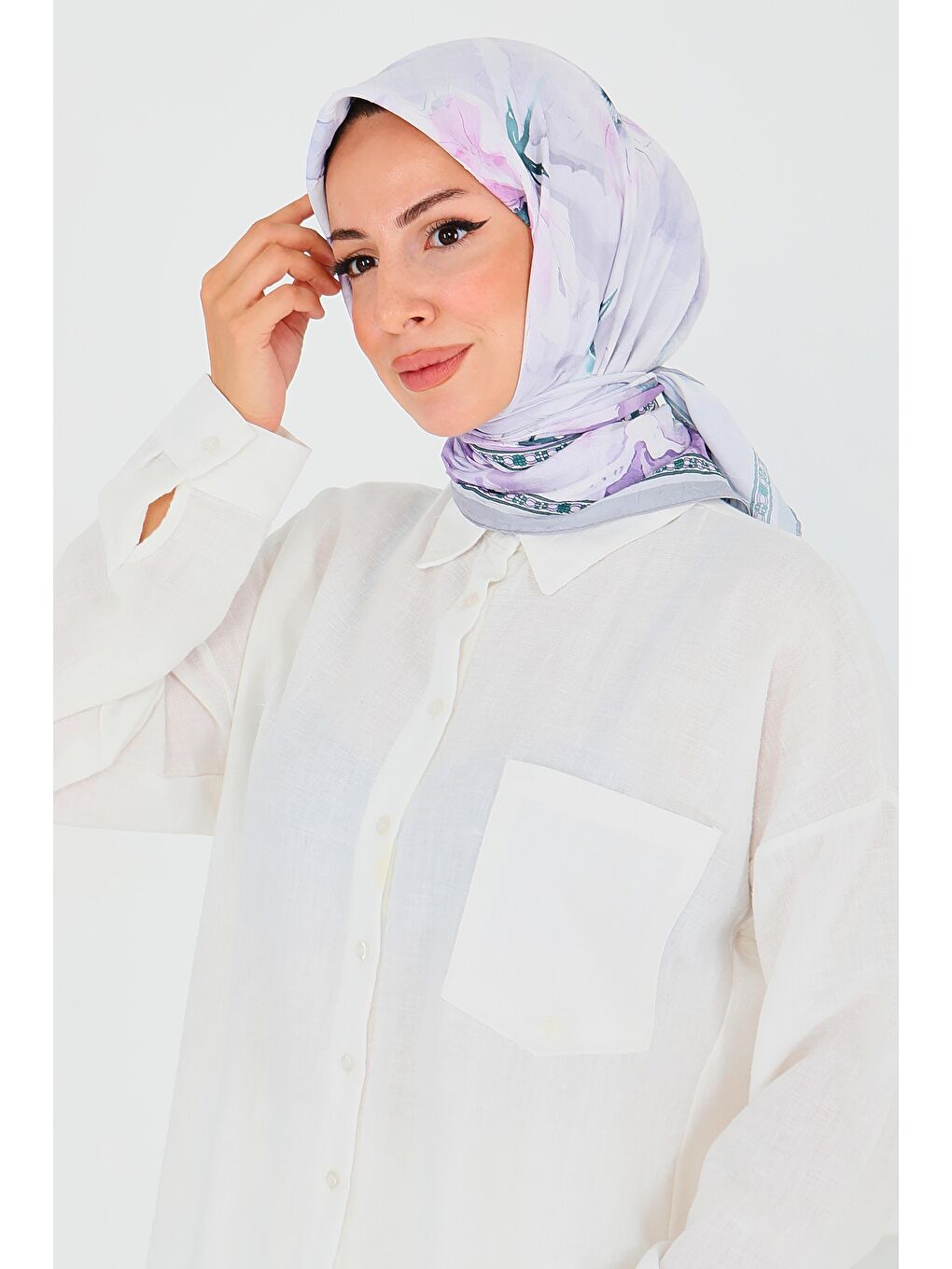 Desenli Bambu Şal Lila - 27521