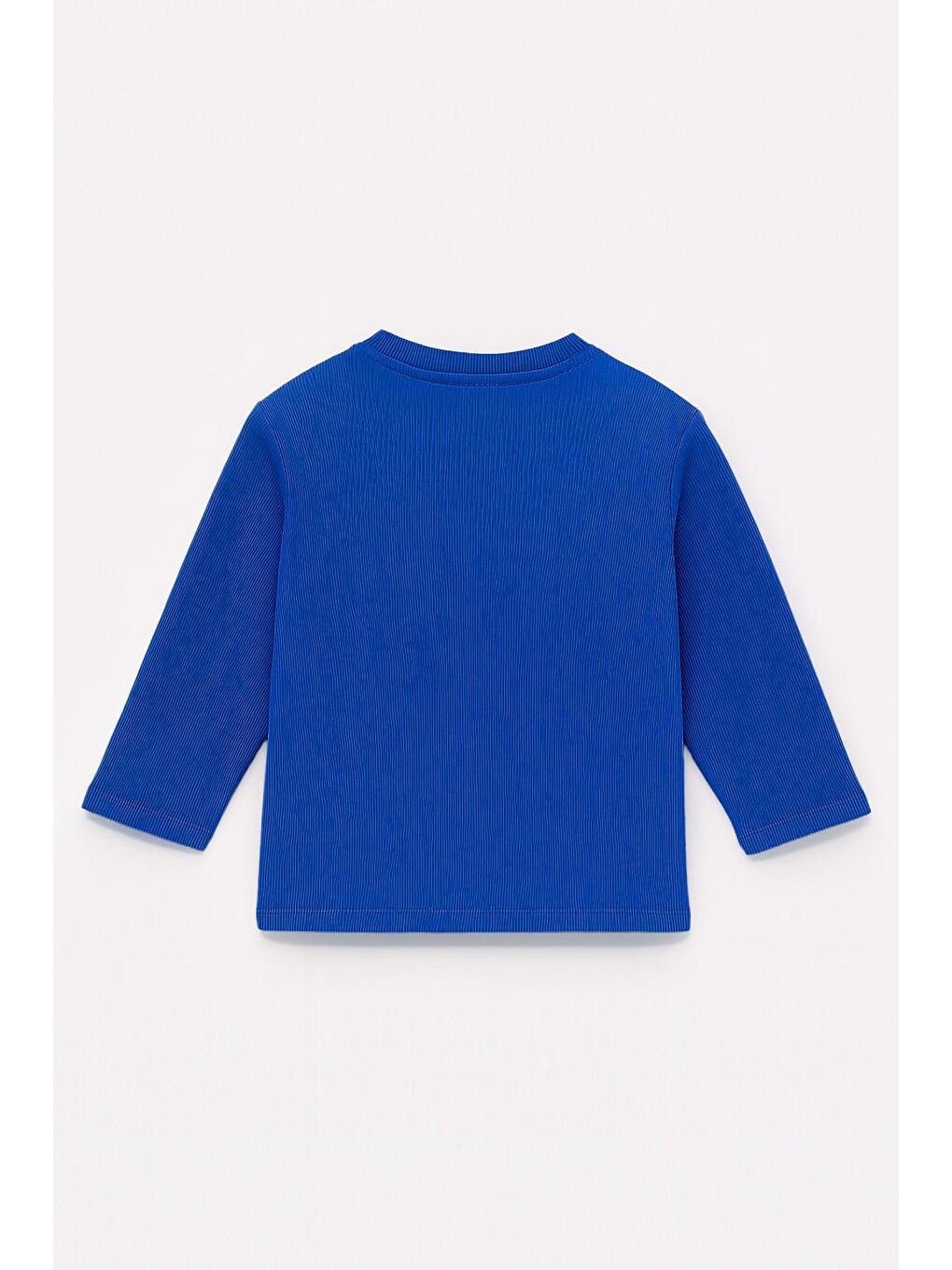 Lacivert Unisex Çocuk Happiness Nakışlı Cepli Fitilli Kaşkorse Tişört-1