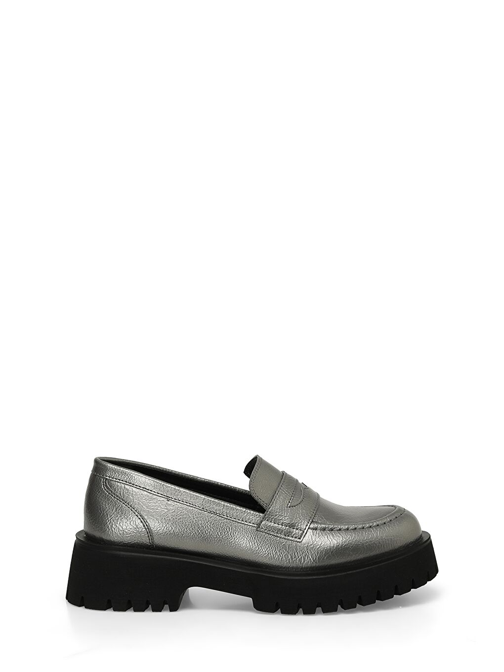 Gri 24K-552 4PR Gümüş Kadın Oxford Ayakkabı