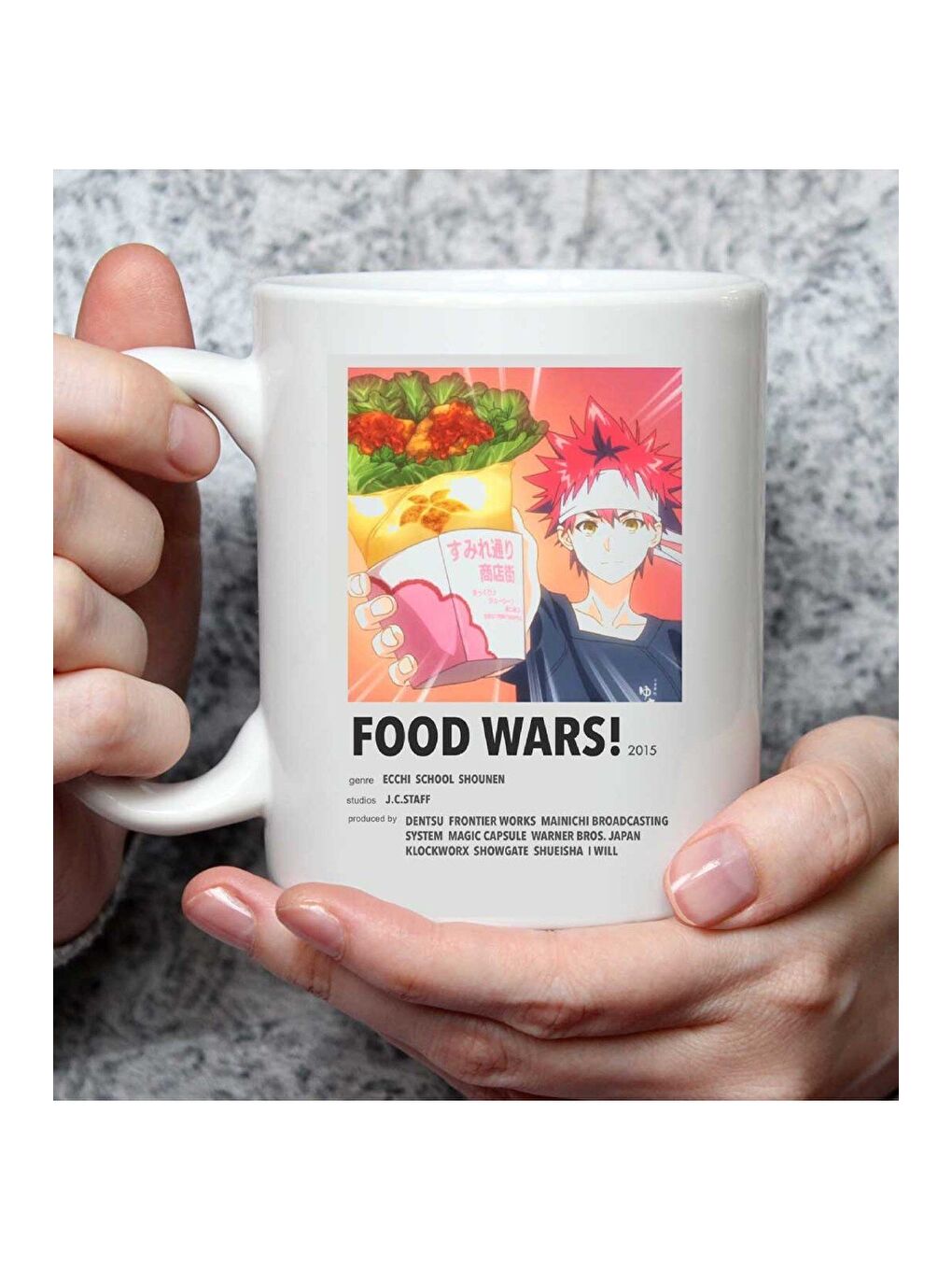 BAM HEDİYELİK EŞYA Karışık Food Wars Anime Tasarımlı Kupa Bardak