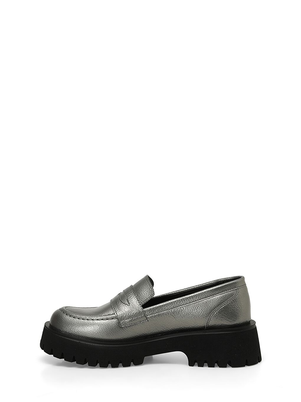 Gri 24K-552 4PR Gümüş Kadın Oxford Ayakkabı-2