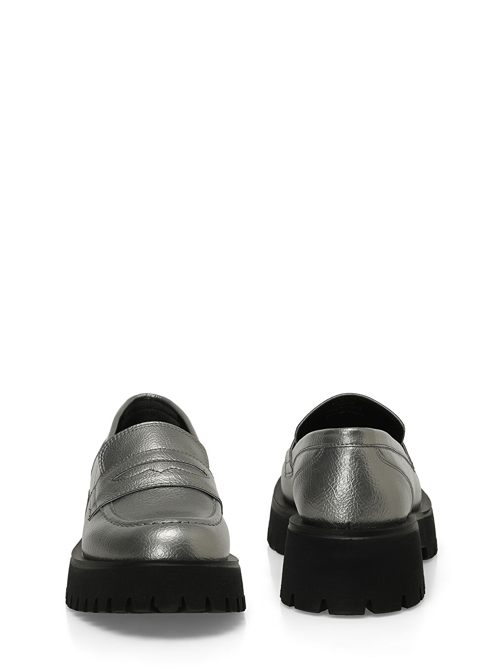 Gri 24K-552 4PR Gümüş Kadın Oxford Ayakkabı-4