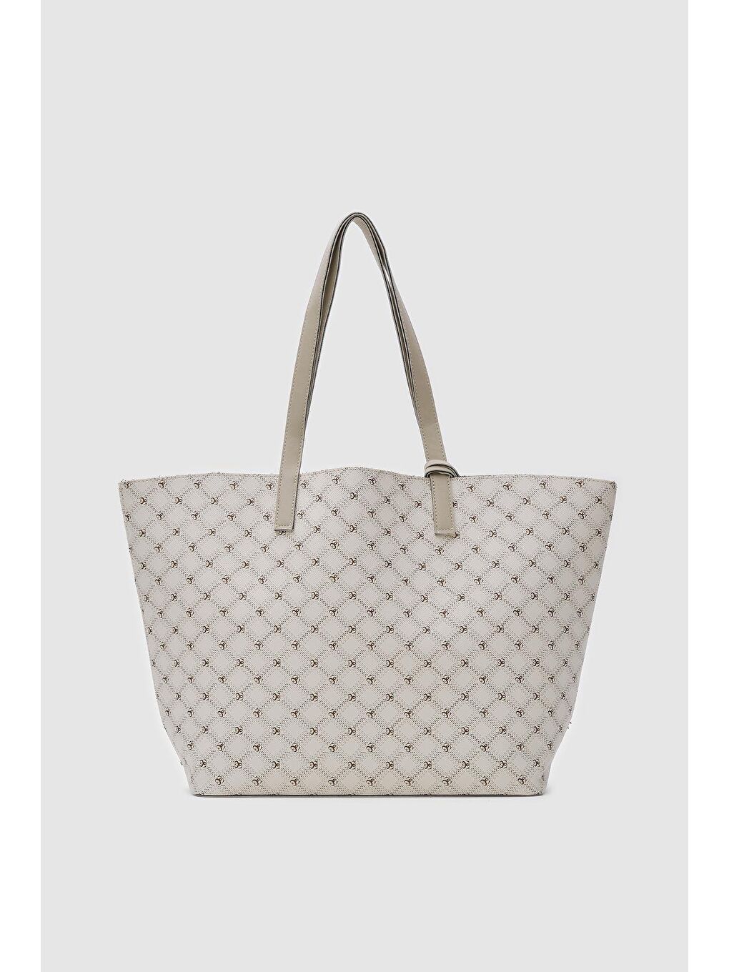 Ekru Thepe Cüzdanlı Omuz Çantası Krem