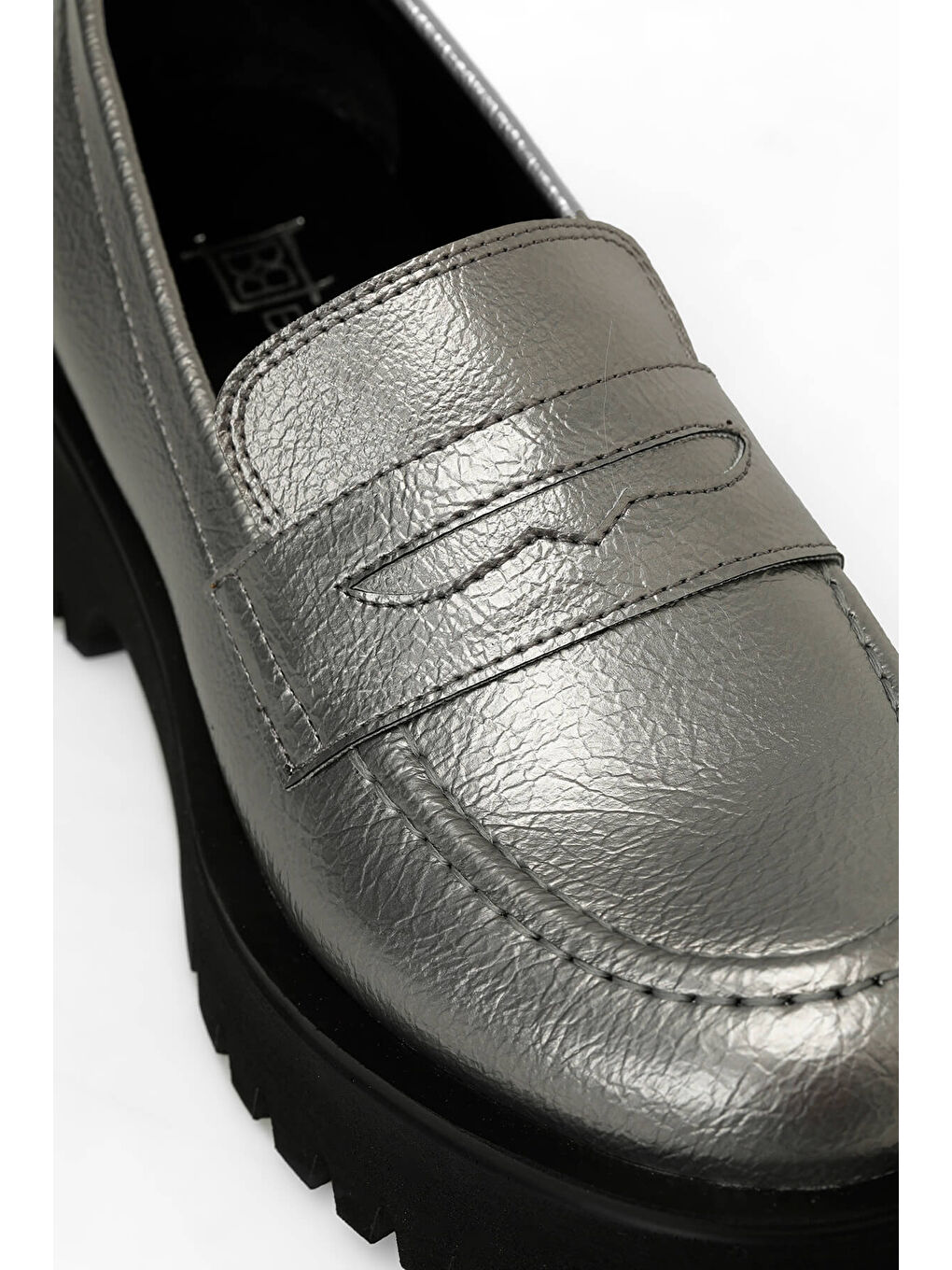 Gri 24K-552 4PR Gümüş Kadın Oxford Ayakkabı-6