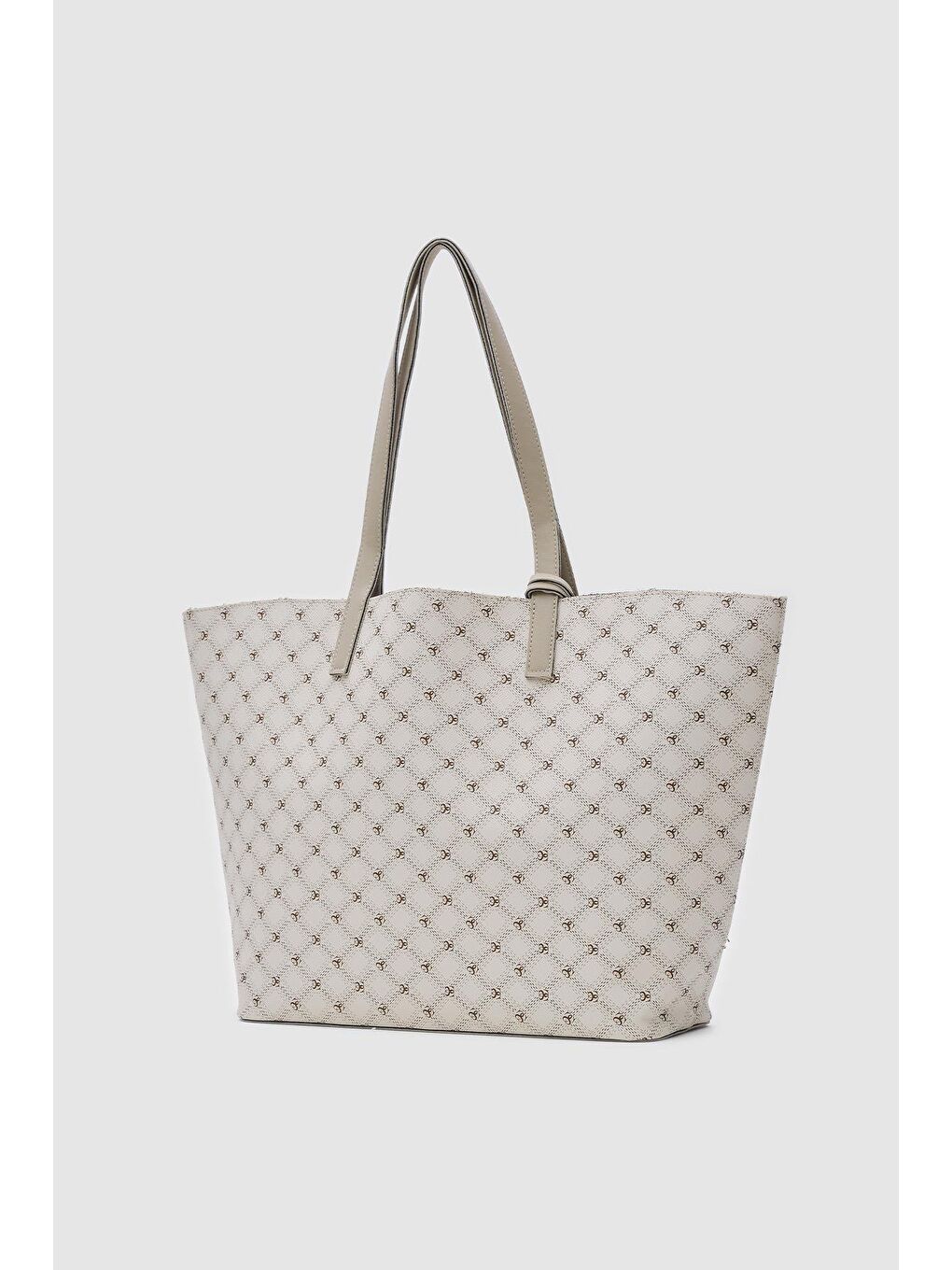 Ekru Thepe Cüzdanlı Omuz Çantası Krem-1